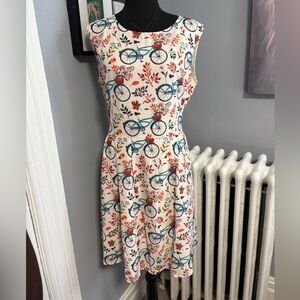 L.A.Soul Cream Bicycle Print Sleeveless Dress